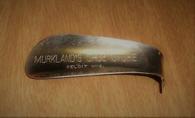 Vintage Metal Shoe Horn - Murkland's Shoe Store Beloit Wisconsin