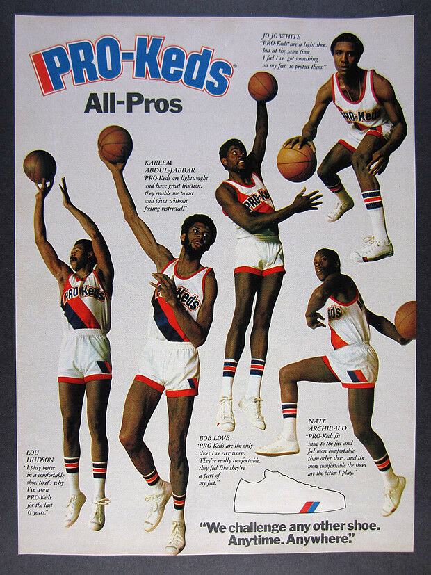 1974 Pro-Keds Basketball Shoes pro players photo vintage print Ad
