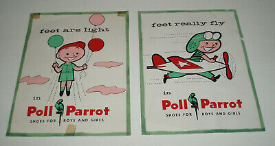 1960's POLL PARROT Kids Shoes store signs