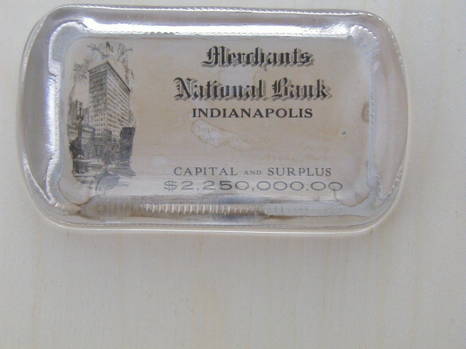 Antique MERCHANTS BANK Indianapolis change receiver tray -- 2,250,000 !