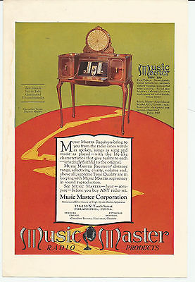 Vintage, Original, 1925 - Music Master Radio Products & Welte-Mignon Piano Ads