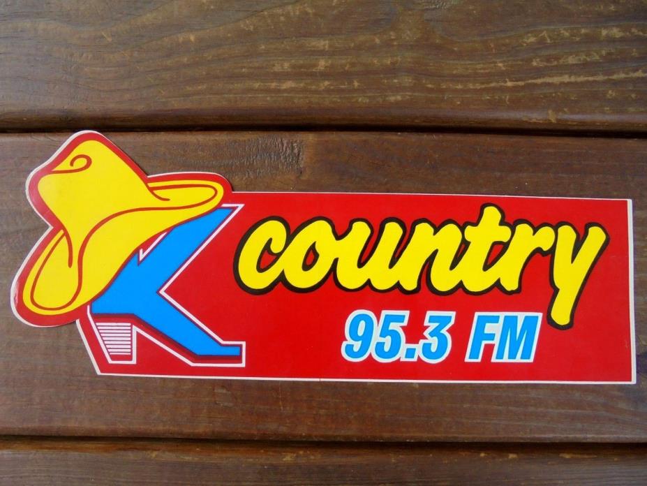 VINTAGE COUNTRY RADIO ADVERTISEMENT 95.3 FM BUMPER STICKER 11X3