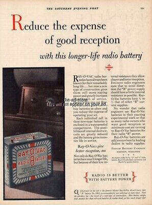 1927 Ray-O-Vac Radio Batteries French Battery Co Madison WI Vintage Advertising