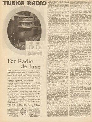 1924 Tuska Radio Hartford CT Connecticut Superdyne Cabinet/Set Music Magazine Ad