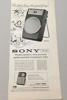 Vintage Sony Transistor Radio Magazine Ad