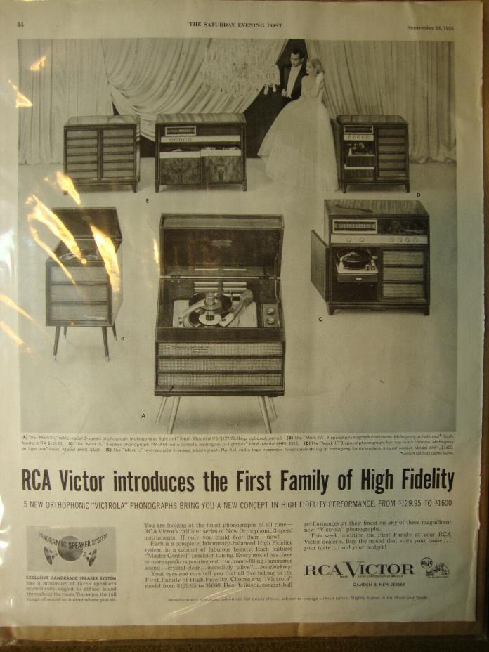 1955 Ad – RCA Victor Orthophonic Radios & Phonographs