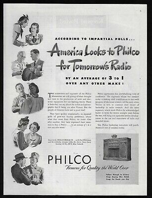 PHILCO radio cabinet furniture home electronics 729 1945 Vintage Print Ad