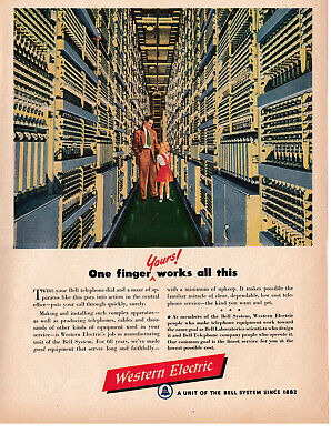 1950 Western Electric-Equipment Room-Circuits  -Original 13.5 * 10.5 Magazine Ad