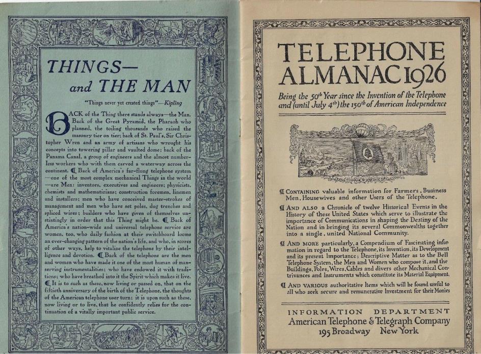 Telephone Almanac 1926
