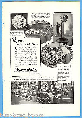 1923 WESTERN ELECTRIC advertisement, paper used in candlestick telephone making