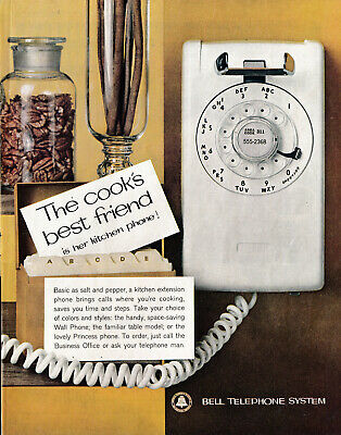 1962 Bell Telephone-White Rotary Wall Mounted -Original 13.5 * 10.5 Magazine Ad