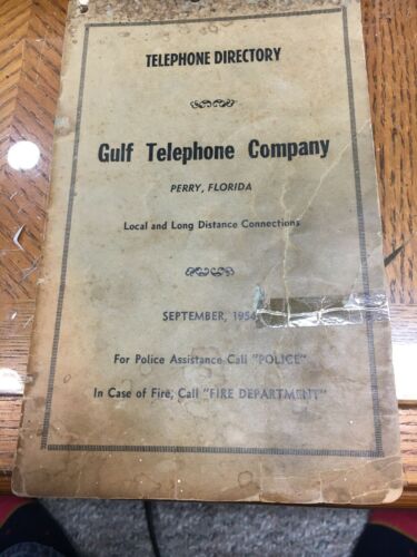 Vintage 1954 Telephone Directory For Perry Florida Small Town Very Rare