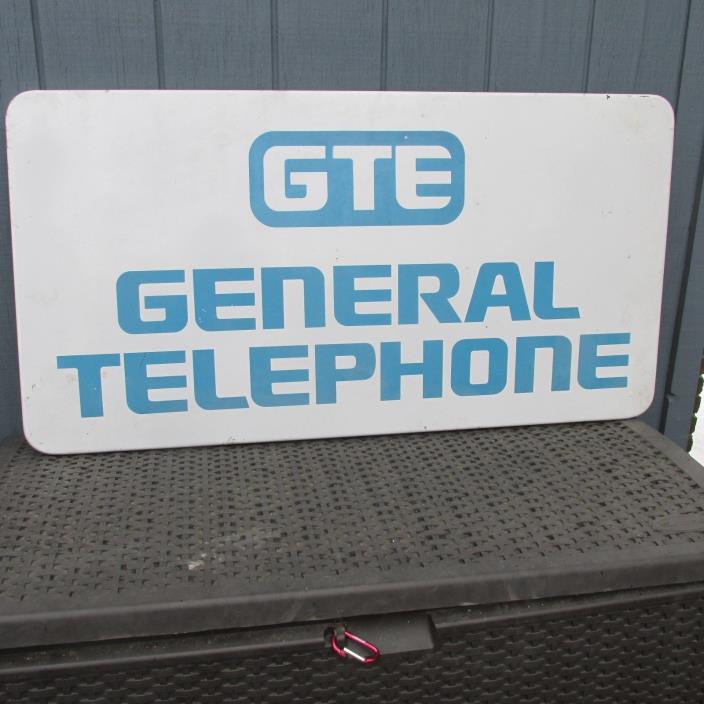 VINTAGE GTE GENERAL TELEPHONE CENTRAL OFFICE OUTSIDE BUILDING SIGN VERY RARE