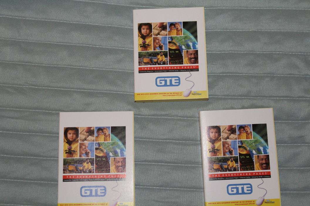 GTE TELEPHONE COMPANY - SEF STICK NOTE PAD IN MINI PHONE BOOK COVER - LOT OF 3