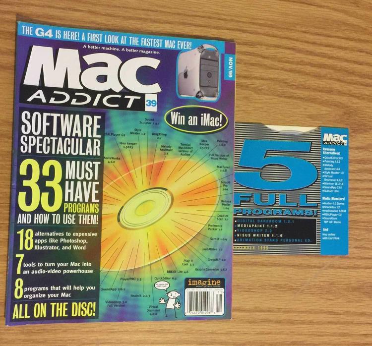 Mac Addict Magazine No 39 Nov. 1999 with CD