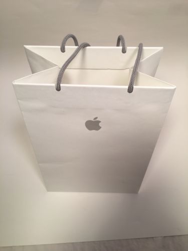 Apple Store white shopping bag 11 1/2 inches by 8 inches