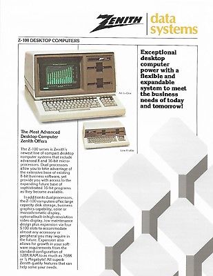 1984 Zenith Z-100 Desktop Computers Tri-fold Color Brochure