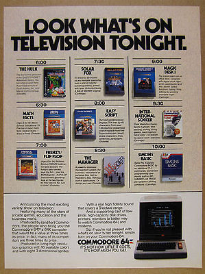 1984 Commodore 64 Computer software games programs photo vintage print Ad
