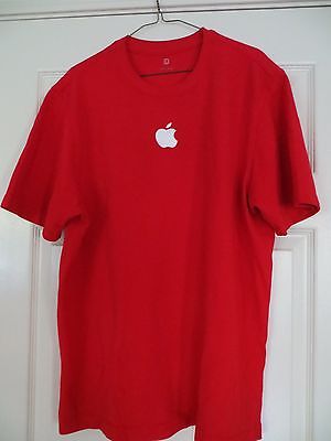 mens t-shirt from apple store red size L short sleeves 100% cotton