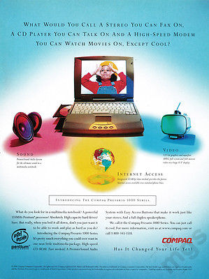 Compaq Presario 1000 print ad 1997 Multimedia Notebook