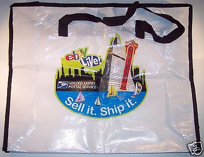 eBay Live USPS Sponsor Laminated Tote Zippered Swag Bag U.S.P.S. Chicago 2008 VG