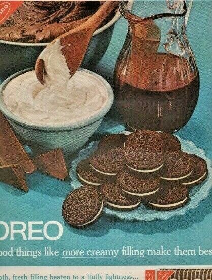 1961 Oreo Cookies Nabisco Vintage Print Ad