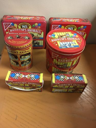 Barnum’s Animals Crackers Boxes, 85th Anniversary Tins, Bucket & Round Tin Lot 6