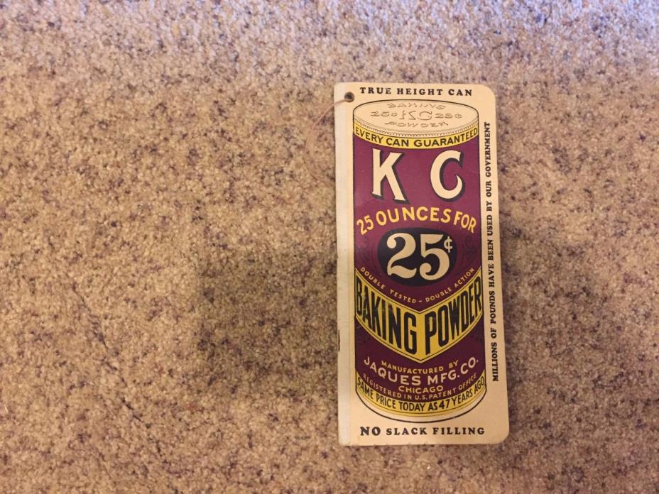 ANTIQUE KC BAKING POWDER 1942 GROCERS WANT BOOK  ADVERTISING BOOKLET Chicago Ill