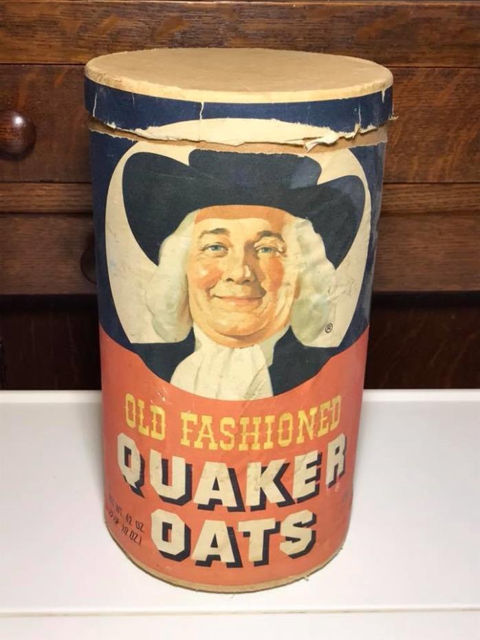 Vintage Quaker Oats Cardboard Oatmeal Container
