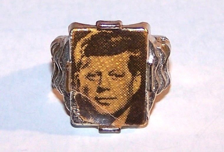 John F Kennedy JFK Cracker Jack Prize Ring Rare 1960's