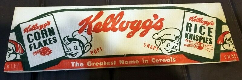 1951 Kellogg's Rice Krispies Paper Soda Jerk Hat NOS Killer Graphics Cereal Sign