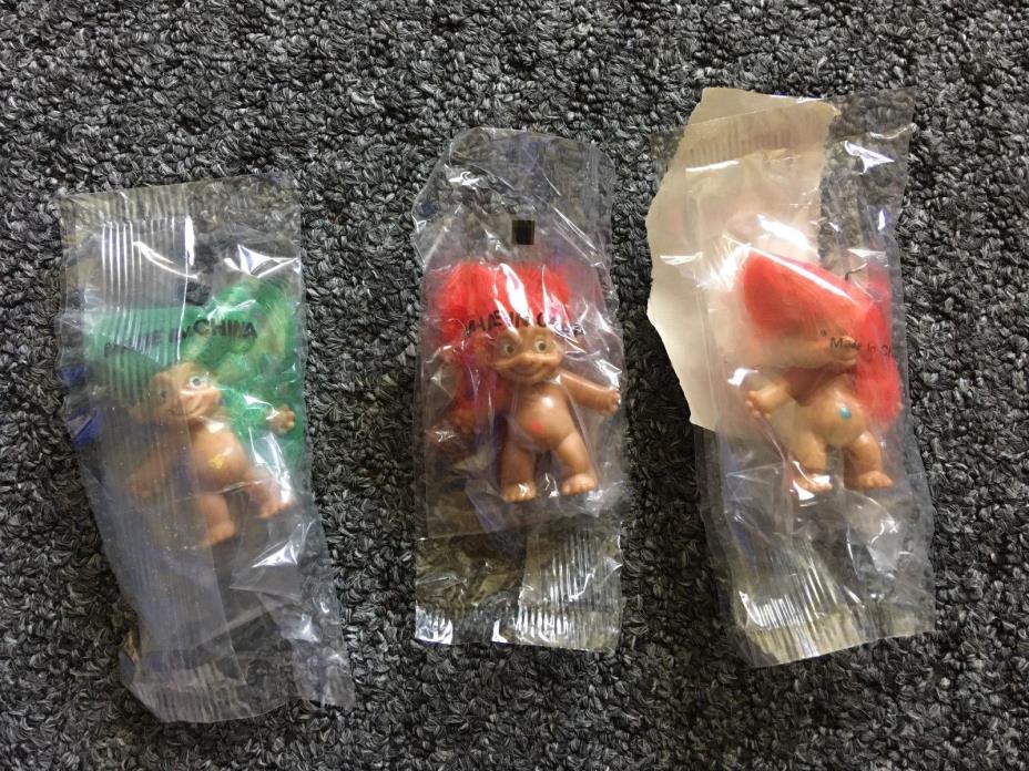 Vintage Lot of 3 Troll Dolls Cereal Box Limited Collectors Post General Mills