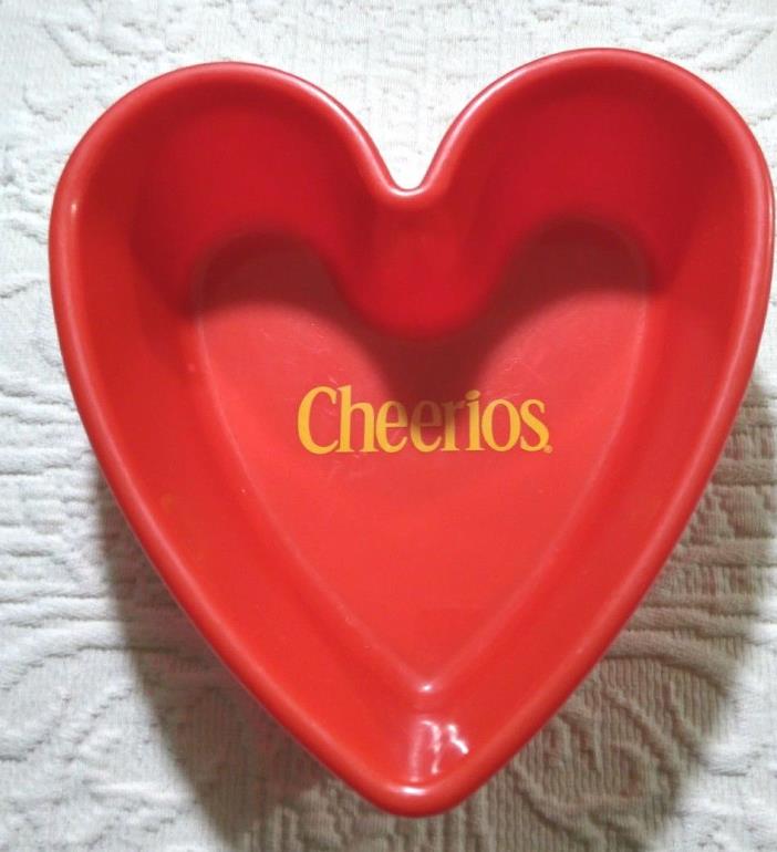 General Mills Cheerios heart shaped red plastic cereal bowl 2001