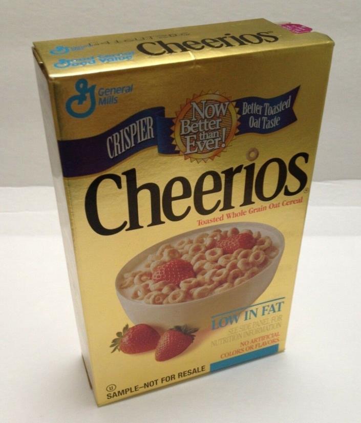 RARE Gold Foil Cheerios Cereal Box - 1994 Sample Snack Pack Single-Serve Mini