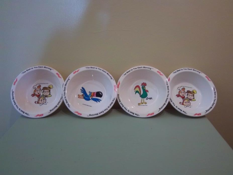 Kellogg's Plastic Cereal Bowls; Lot of 4