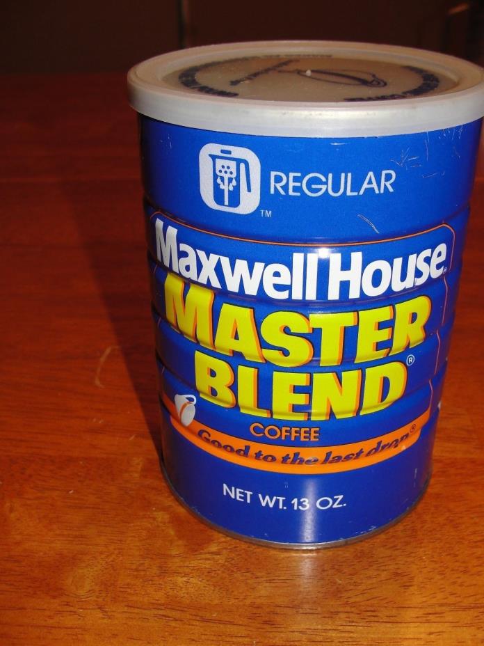 Vintage Lot Maxwell House Master Blend Metal - Tin 13 oz Coffee Can W/ Lid