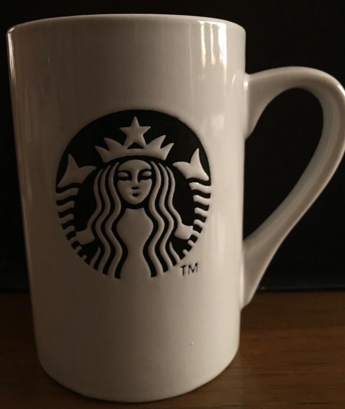 2013 Starbuck Coffee Mug 10oz White w/ Black Mermaid Design