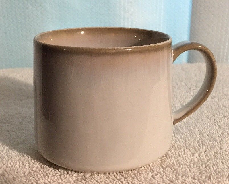 2013 Starbucks Ceramic Pottery Coffee Mug 10oz Tapered Tan Cream Stoneware