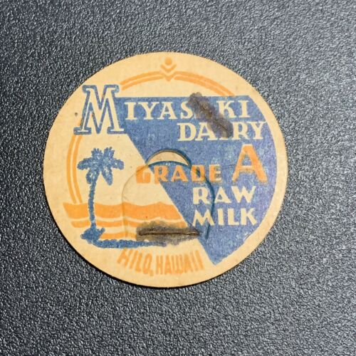 Hawaii Milk Cap- Miyasaki Dairy Grade A Raw Milk. Hilo, Hawaii