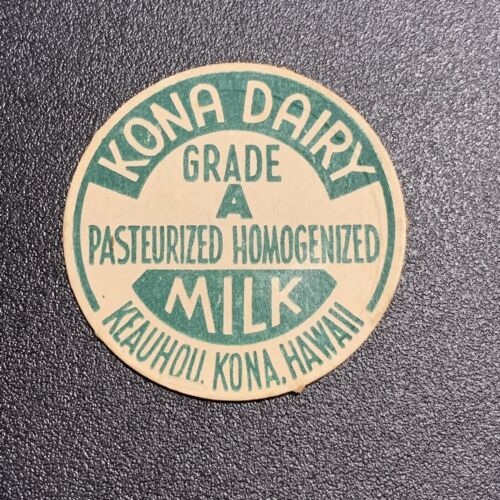 Hawaii Milk Cap- Green Kona Dairy Grade A Milk Keauhou, Kona, Hawaii