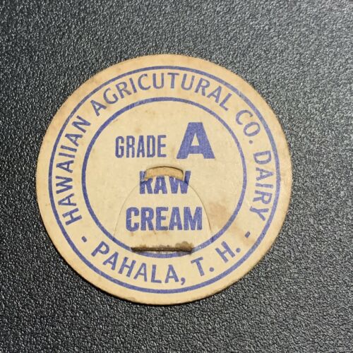 Hawaii Milk Cap- Blue Hawaiian Agricultural Co Dairy Grade A Raw Cream Pahala TH
