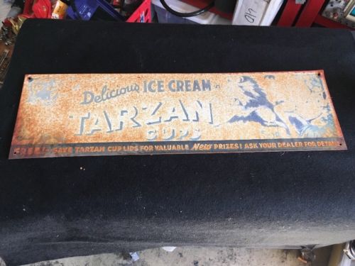 Vintage Metal Sign. Ice Cream Tarzan Cups ..