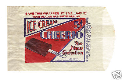 1930s Cheerio Ice Cream Bar Bag/Wrapper  5 cent  