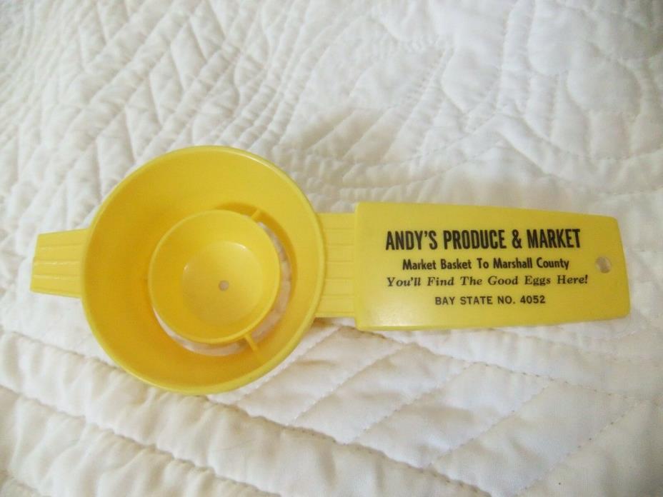 Vintage Egg Separator ANDY'S PRODUCE & MARKET-You'll Find The Good Eggs Here USA