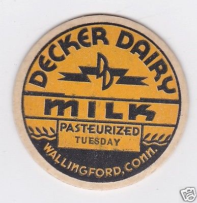 MILK BOTTLE CAP. DECKER DAIRY. WALLINGFORD, CT.