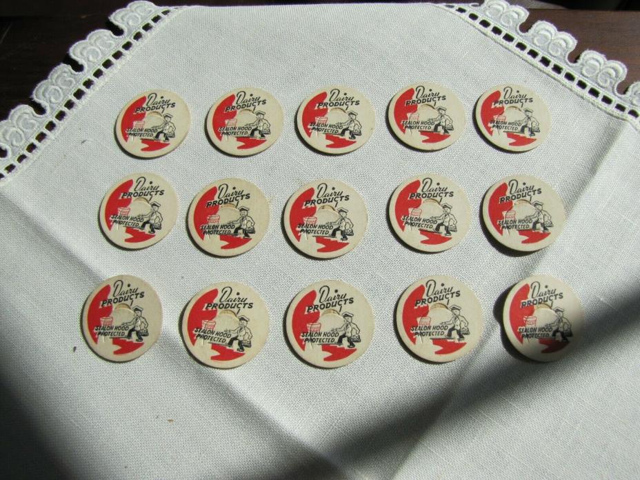 Vintage Sealon Dairy Products Milk Bottle Caps/ Lot of 15