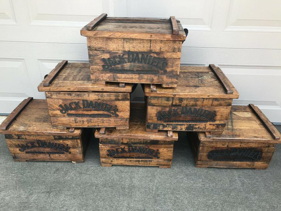 (1) Jack Daniels Tennessee Whiskey White Oak Barrel Box Chest Radomly Selected