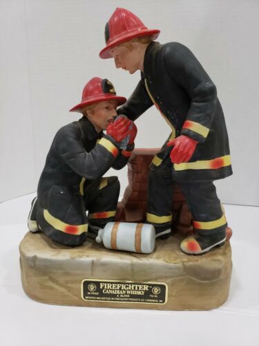 Vintage Original Lionstone Porcelain Firefighters 1982 Ltd.Edition Decanter