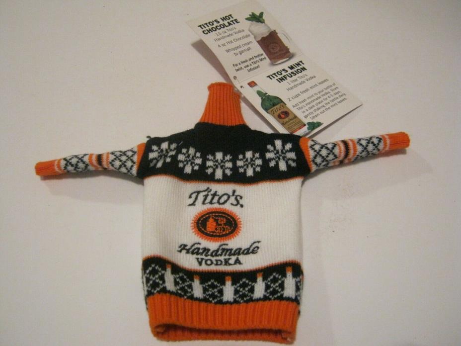 New Tito's Handmade Vodka Sweater Bottle Cover Ugly 750ml Christmas NWT
