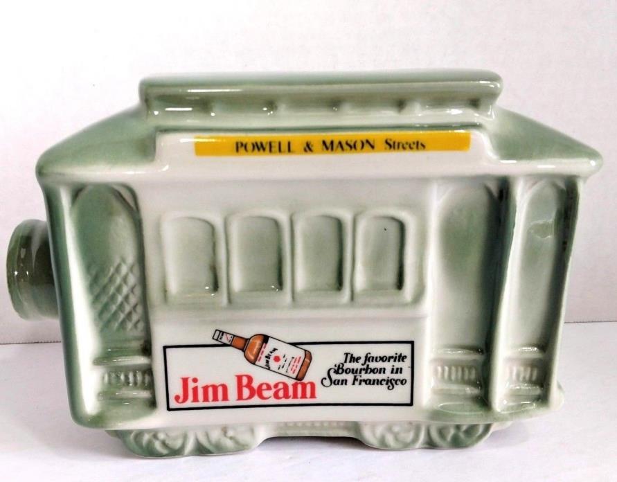 1968 Empty Jim Beam Decanter Kentucky Bourbon San Francisco Cable Car Decanter